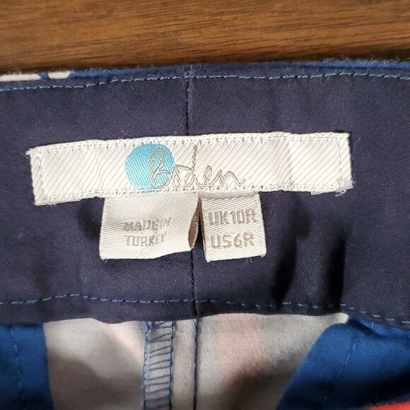 BODEN Hampshire 3/4 Length Floral Flower Print‎ Trousers Pants Sz 6 Regular 6R - Picture 5 of 12
